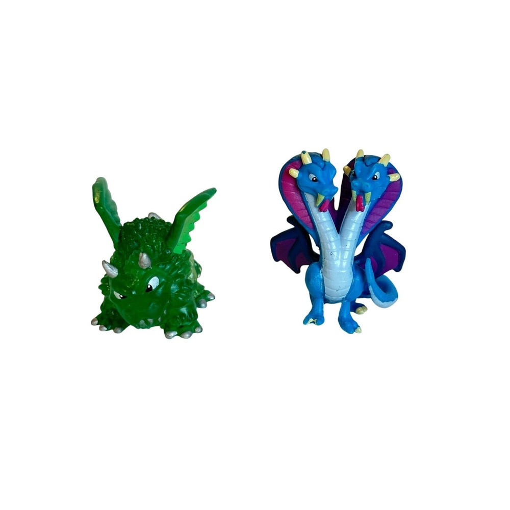 Dragamonz Razorbark and Venix Figures Spin Master Green Blue Dragon Lot of 2